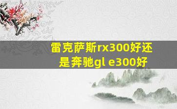 雷克萨斯rx300好还是奔驰gl e300好